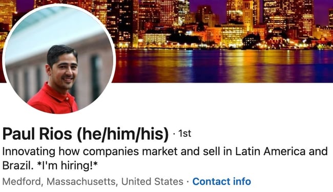 linkedin headline example: Paul Rios